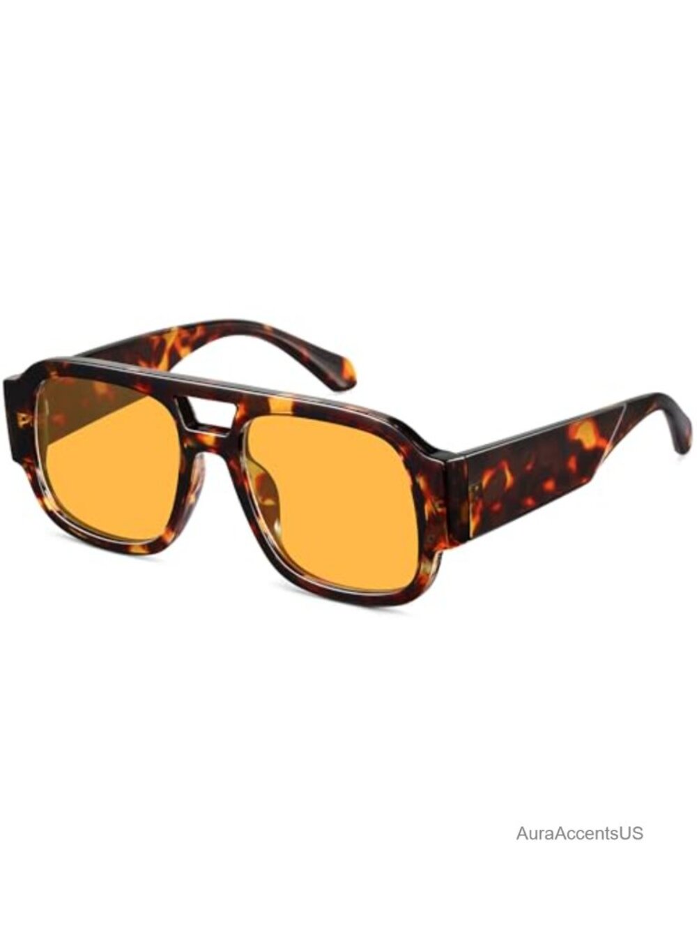 Square Aviator Sunglasses Retro Y2K Double Bridge UV400 Unisex